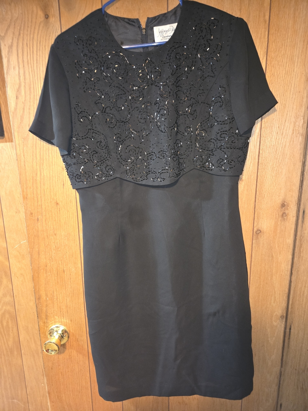 Elegant Black Sequin Overlay Cocktail Dress
